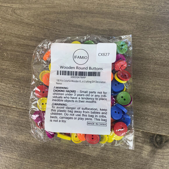 100 Pcs Colorful Wooden Round Buttons With 2 Holes Rustic Buttons For Cloth US - Picture 9 of 10